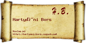 Hartyáni Bors névjegykártya